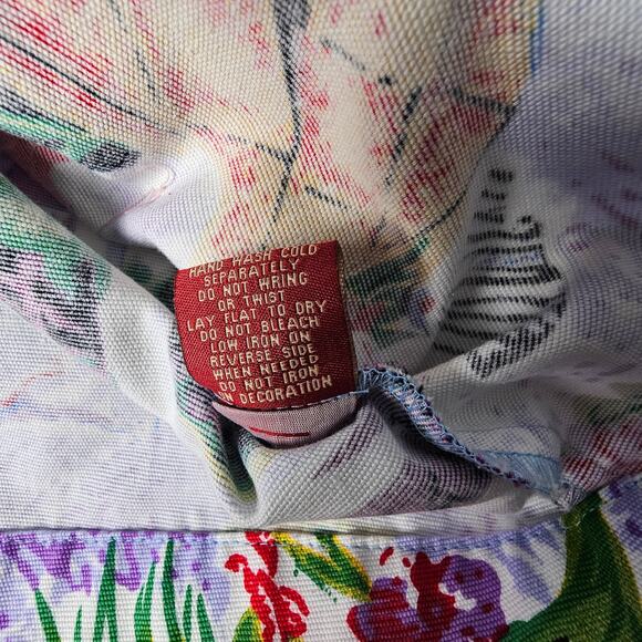 Tudor Court by Haband Tropical Parrot Denim Shacket M 100% Cotton Dopamine - Picture 9 of 9